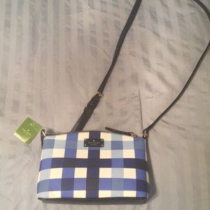 Kate Spade New York Gingham Blue Cross Body Bag